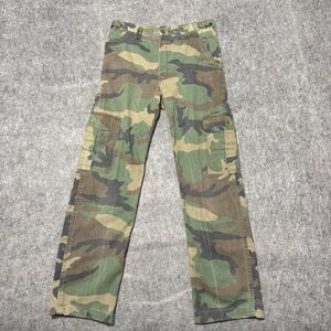 TrailCrest Vintage Woodland Camo Cargo Pants Mens Small Made In USA Tactical